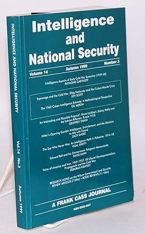 Seller image for Intelligence and National Security Volume 14 Autumn 1999 number 3 for sale by Bolerium Books Inc.