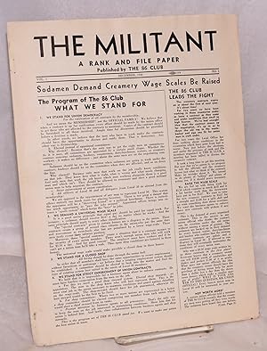 Imagen del vendedor de The Militant: a rank and file paper. Vol. 1, no. 1, December, 1940 a la venta por Bolerium Books Inc.