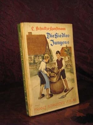 Imagen del vendedor de Die Siedlerjungens, Buchschmuck von Hans Lang, Leipzig und Wien 1935. a la venta por Das Konversations-Lexikon