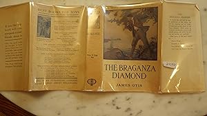 Seller image for THE BRAGANZA DIAMOND. Boys Novel, Series#2 in RARE Color DustJacket of Boy on Hill in Suit, White Shirt & Red Tie & Knickers Looking Out to Sailboat at Sea, For Boys 9-16, Volume That Will Hold Its Readers Spellbound as They Follow the 2 Boy Characters for sale by Bluff Park Rare Books