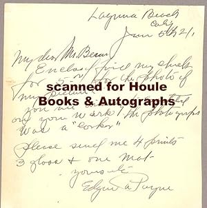 Immagine del venditore per Autograph Letter Signed venduto da Houle Rare Books/Autographs/ABAA/PADA