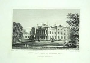 Original Antique Engraving Illustrating South East Front of Knowsley Hall in Lancashire. 1850