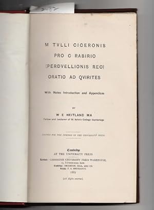 M Tulli Ciceronis Pro C. Rabirio (Perduellionis Reo) Oratio ad Quirtes; with notes, introduction ...