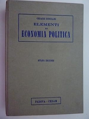 Imagen del vendedor de ELEMENTI DI ECONOMIA POLITICA Ottava Edizione" a la venta por Historia, Regnum et Nobilia
