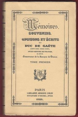 Bild des Verkufers fr Mmoires, souvenirs, opinions et crits TOME 1, rimpression en fac-simil de la premire dition de 1826 zum Verkauf von LES TEMPS MODERNES