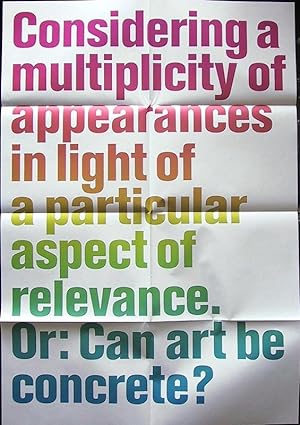 Seller image for Considering a Multiplicity of Appearances. (offset poster) for sale by DR Fine Arts