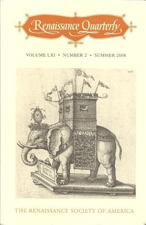 Seller image for RENAISSANCE QUARTERLY - Volume LX1, Number 2, Summer 2008 for sale by Grandmahawk's Eyrie