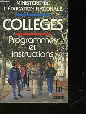 Seller image for COLLEGES - PROGRAMMES ET INSTRUCTIONS 1985 for sale by Le-Livre