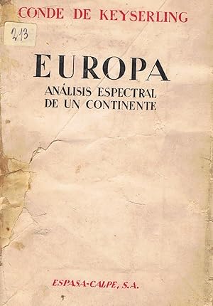 Imagen del vendedor de EUROPA ANLISIS ESPECTRAL DE UN CONTINENTE a la venta por Librera Torren de Rueda