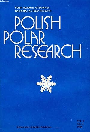 Image du vendeur pour POLISH POLAR RESEARCH, POLSKIE BADANIA POLARNE, VOL. 9, N 1, 1988 mis en vente par Le-Livre