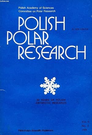 Image du vendeur pour POLISH POLAR RESEARCH, POLSKIE BADANIA POLARNE, VOL. 9, N 4, 1988 mis en vente par Le-Livre