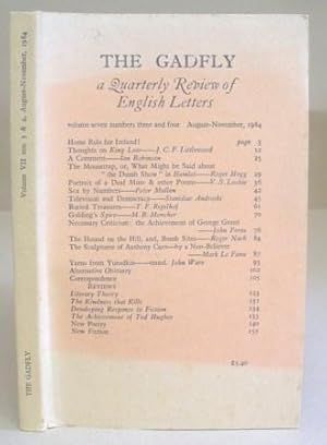 Immagine del venditore per The Gadfly - A Quarterly Review Of English Letters - Volume Seven [7] Numbers III And IV, August November 1984 venduto da Eastleach Books