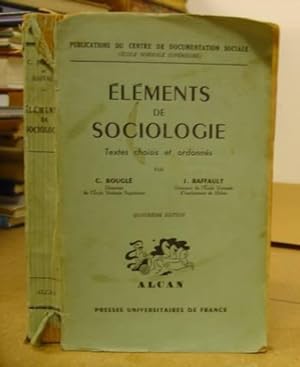 Bild des Verkufers fr lments De Sociologie Textes Choisis Et Ordonns zum Verkauf von Eastleach Books