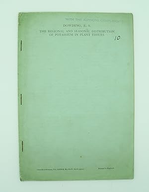 The Regional and Seasonal Distribution of Potassium in Plant Tissues