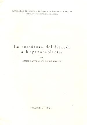 Immagine del venditore per LA ENSEANZA DEL FRANCES A HISPANOHABLANTES venduto da Libreria 7 Soles