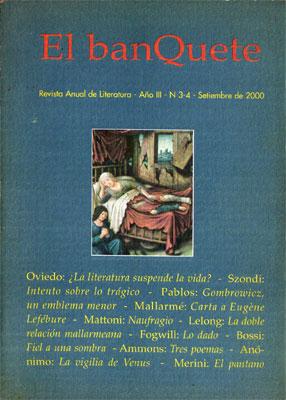 El Banquete. Revista Anual de Literatura, Año III Nº 3-4, Setiembre de 2000