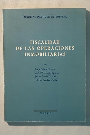 Immagine del venditore per Fiscalidad de las operaciones inmobiliarias venduto da NOMBELA LIBROS USADOS