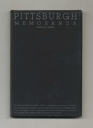 Pittsburgh Memoranda - 1st Signed Limited Numbered Edition / 1st Printing