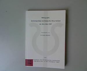 Imagen del vendedor de Bibliographie deutschsprachiger psychologischer Dissertationen aus dem Jahre 1969. Schriftenreihe der Zentralstelle fr psychologische Information und Dokumentation an der Universitt Trier, Band 2. a la venta por Antiquariat Bookfarm