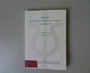 Imagen del vendedor de Bibliographie deutschsprachiger psychologischer Dissertationen aus dem Jahre 1972. Schriftenreihe der Zentralstelle fr psychologische Information und Dokumentation an der Universitt Trier, Band 5. a la venta por Antiquariat Bookfarm