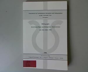 Imagen del vendedor de Bibliographie deutschsprachiger psychologischer Dissertationen aus dem Jahre 1981. Schriftenreihe der Zentralstelle fr psychologische Information und Dokumentation an der Universitt Trier, Band 14. a la venta por Antiquariat Bookfarm