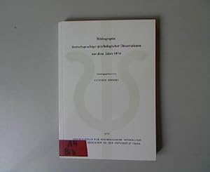 Imagen del vendedor de Bibliographie deutschsprachiger psychologischer Dissertationen aus dem Jahre 1974. Schriftenreihe der Zentralstelle fr psychologische Information und Dokumentation an der Universitt Trier, Band 7. a la venta por Antiquariat Bookfarm