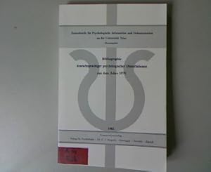 Imagen del vendedor de Bibliographie deutschsprachiger psychologischer Dissertationen aus dem Jahre 1975. Schriftenreihe der Zentralstelle fr psychologische Information und Dokumentation an der Universitt Trier, Band 8. a la venta por Antiquariat Bookfarm