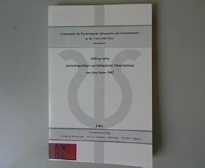 Imagen del vendedor de Bibliographie deutschsprachiger psychologischer Dissertationen aus dem Jahre 1982. Schriftenreihe der Zentralstelle fr psychologische Information und Dokumentation an der Universitt Trier, Band 15. a la venta por Antiquariat Bookfarm