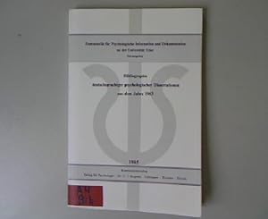 Imagen del vendedor de Bibliographie deutschsprachiger psychologischer Dissertationen aus dem Jahre 1983. Schriftenreihe der Zentralstelle fr psychologische Information und Dokumentation an der Universitt Trier, Band 16. a la venta por Antiquariat Bookfarm