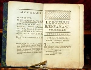 LE BOURRU BIENFAISANT, COMEDIE PAR MONSIEUR GOLDONI