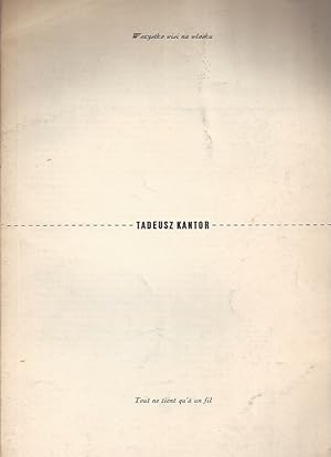 Bild des Verkufers fr Tadeusz Kantor: "Tout ne tient qu'a un fil" - Galeria Foksal psp, Varsovie Mars 1973 zum Verkauf von ART...on paper - 20th Century Art Books