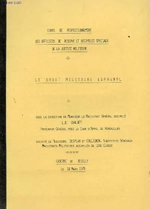 Seller image for LE DROIT MILITAIRE ESPAGNOL. for sale by Le-Livre