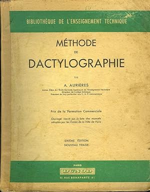 Seller image for METHODE DE DACTYLOGRAPHIE for sale by Le-Livre