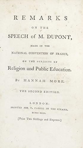 Remarks on the Speech of M. Dupont, Made in the National Convention of France, on the Subjects of...