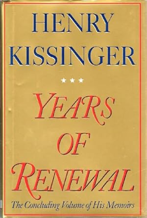 Seller image for Years of Renewal The Concluding Volume of His Memoirs for sale by Round Table Books, LLC