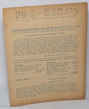 Seller image for Pro and Con: Official and discussion bulletin for sale by Bolerium Books Inc.