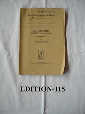Bild des Verkufers fr Das Leitmotiv Bei Thomas Mann zum Verkauf von Edition-115
