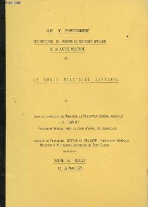 Seller image for LE DROIT MILITAIRE ESPAGNOL. for sale by Le-Livre