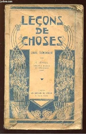 Seller image for LECONS DE CHOSES. COURS ELEMENTAIRE. for sale by Le-Livre