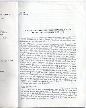 La notion de médecine psychosomatique dans l'oeuvre de Maïmonide (1135-1204)