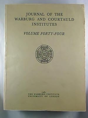 Journal of the Warburg and Courtauld Institutes. - Vol. 44.