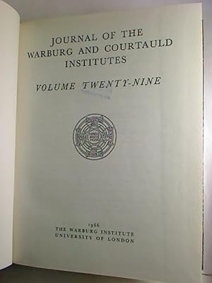 Journal of the Warburg and Courtauld Institutes. - Vol. 29.