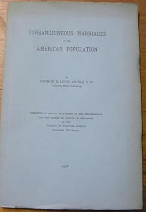 Seller image for Consanguineous marriages in the american population. for sale by Bouquinerie du Varis
