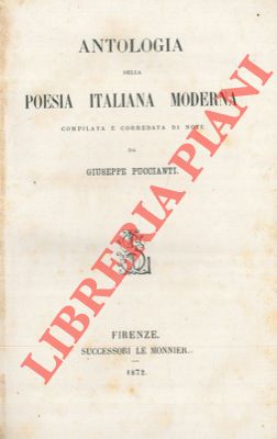 Imagen del vendedor de Antologia della poesia italiana moderna compilata e corredata di note. a la venta por Libreria Piani