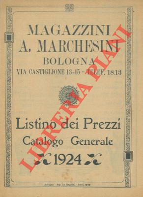 Listino dei prezzi. Catalogo generale 1924.