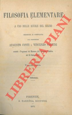 Bild des Verkufers fr Filosofia elementare. zum Verkauf von Libreria Piani