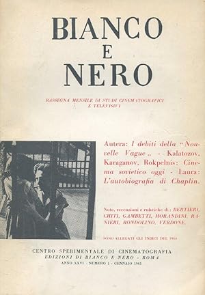 BIANCO E NERO - 1965 - rassegna mensile di studi cinematografici - num. 01- del gennaio 1965 - AN...