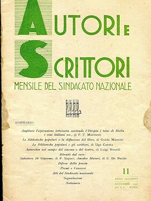 AUTORI E SCRITTORI - direttore TOMMASO FILIPPO MARINETTI con CORRADO GOVONI dir. responsabile - 1...