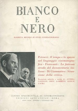 BIANCO E NERO - 1962 - rassegna mensile di studi cinematografici - num. 01- del gennaio 1962 - AN...