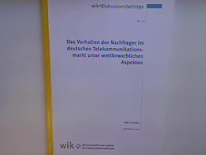 Image du vendeur pour Das Verhalten der Nachfrager im deutschen Telekommunikationsmarkt unter wettbewerblichen Aspekten. Wissenschaftliches Institut fr Kommunikationsdienste - Diskussionsbeitrge Heft Nr. 250; mis en vente par books4less (Versandantiquariat Petra Gros GmbH & Co. KG)